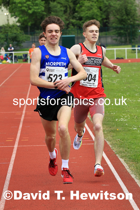 Men and Boys 800 metres, 2022 North Eastern Track and Field Champs., Middlesbrough. David T. Hewitson/Sports for All Pics